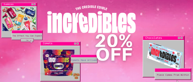 Cannabis Promo, Cannabis Sales, Cannabis Discounts, Cannabis on Sale, Incredibles 20% Off