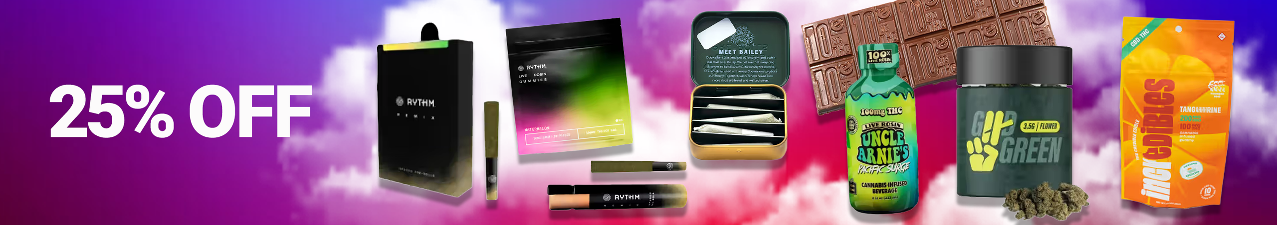 Cannabis Promo, Cannabis Sales, Cannabis Discounts, Cannabis on Sale, GTI Weekly 25%