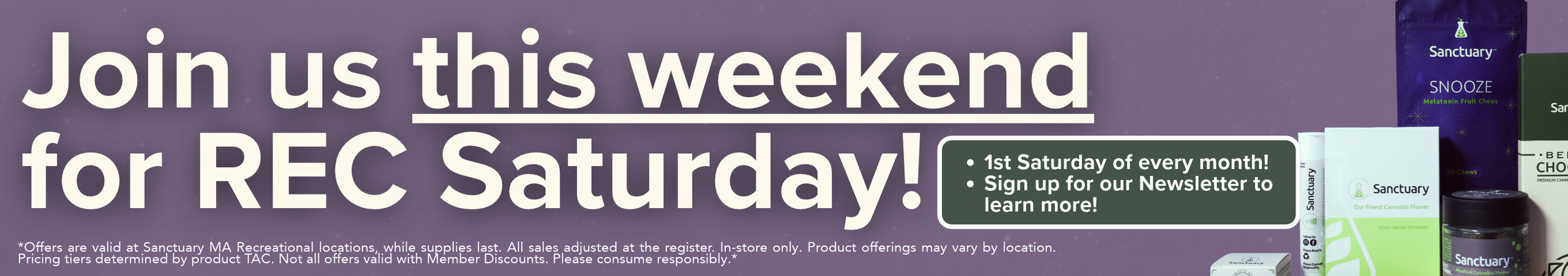 Cannabis Promo, Cannabis Sales, Cannabis Discounts, Cannabis on Sale, Rec Saturday! Happening This Weekend!