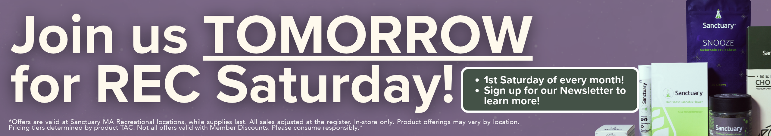 Cannabis Promo, Cannabis Sales, Cannabis Discounts, Cannabis on Sale, Rec Saturday! Happening TOMORROW!
