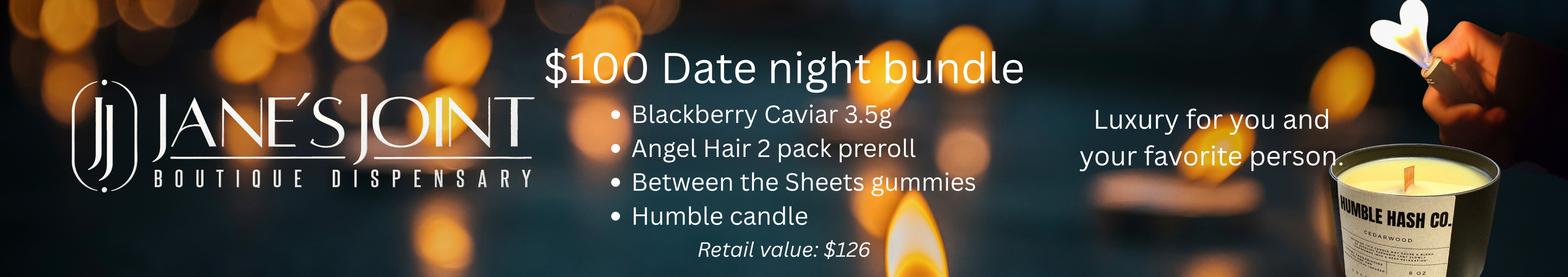 Cannabis Promo, Cannabis Sales, Cannabis Discounts, Cannabis on Sale, Date Night Bundle