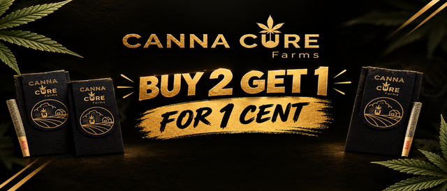 Cannabis Promo, Cannabis Sales, Cannabis Discounts, Cannabis on Sale, Canna Cure PR Packs: Buy 2 get 1 for $.01