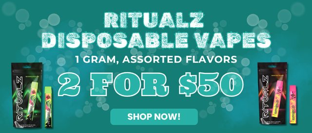 Cannabis Promo, Cannabis Sales, Cannabis Offers, Cannabis on Sale, Ritualz 1g Dispos - Mix & Match - 2 for $50