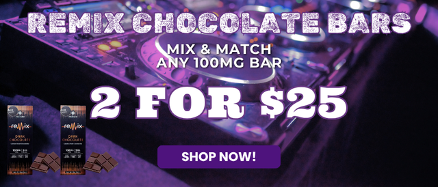 Cannabis Promo, Cannabis Sales, Cannabis Offers, Cannabis on Sale, Remix 100g Bars - MIX & MATCH - 2 FOR $25