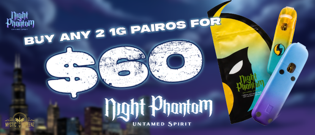Cannabis Promo, Cannabis Sales, Cannabis Discounts, Cannabis on Sale, Buy Two Night Phantom 1g Disposables for $60