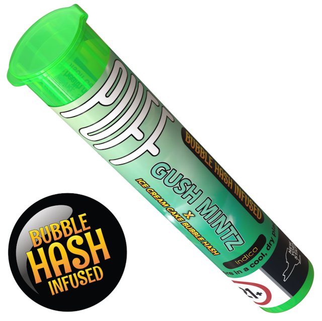 Gush Mintz x Ice Cream Cake 1g Bubble Hash Infused Pre-Roll Puff