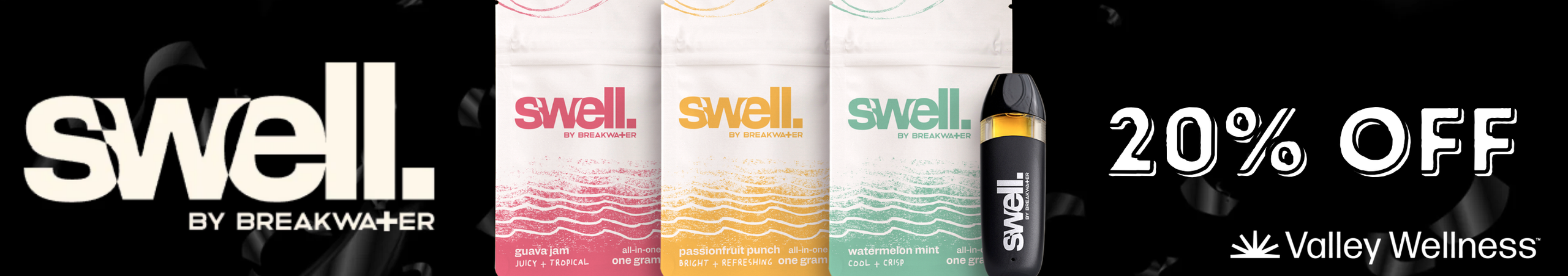 Cannabis Promo, Cannabis Sales, Cannabis Discounts, Cannabis on Sale, 20% Off Swell by Breakwater!