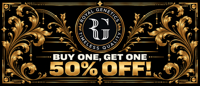 Cannabis Promo, Cannabis Sales, Cannabis Discounts, Cannabis on Sale, Royal Genetics BOGO 50% Off