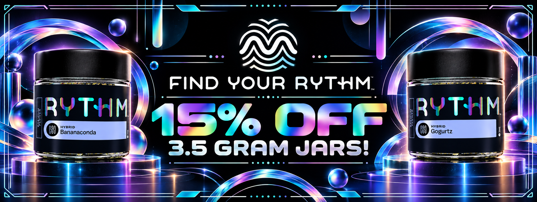 Cannabis Promo, Cannabis Sales, Cannabis Discounts, Cannabis on Sale, Rythm 15%
