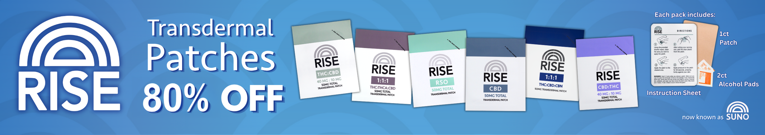Cannabis Promo, Cannabis Sales, Cannabis Discounts, Cannabis on Sale, 80% OFF RISE Patches