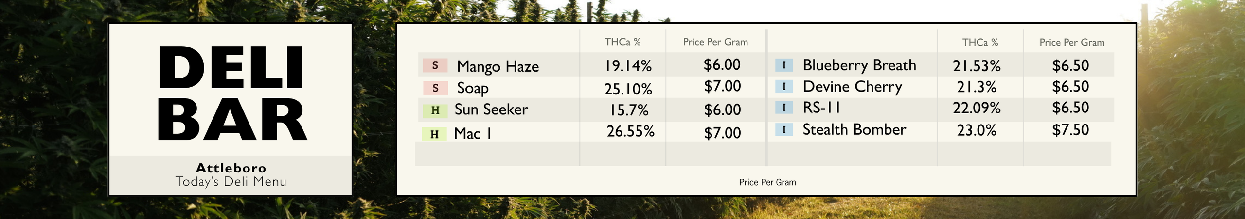 Cannabis Promo, Cannabis Sales, Cannabis Discounts, Cannabis on Sale, Deli Banner