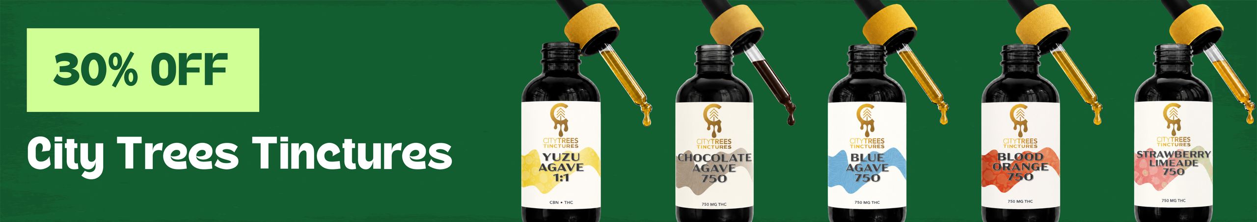 Cannabis Promo, Cannabis Sales, Cannabis Discounts, Cannabis on Sale, 30% Off City Trees Tinctures