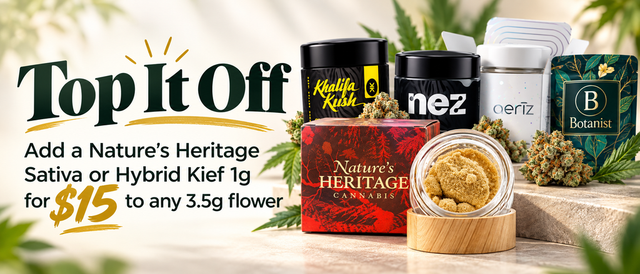 Cannabis Promo, Cannabis Sales, Cannabis Discounts, Cannabis on Sale, Top It Off Kief Bundle