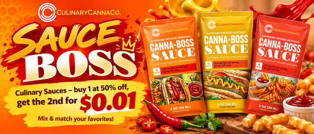 Cannabis Promo, Cannabis Sales, Cannabis Discounts, Cannabis on Sale, Culinary Cannabis Co - Sauce Boss