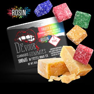 I Rosin Gummies (100mg) Fruity Stash I Devour 