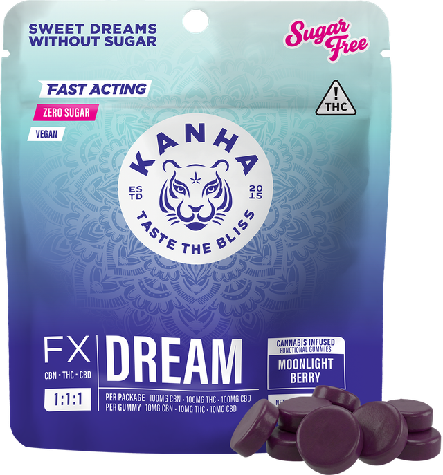 FX 1:1:1 CBN:THC:CBD Dream Sugar Free Moonlight Berry Kanha