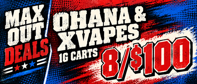 Cannabis Promo, Cannabis Sales, Cannabis Discounts, Cannabis on Sale, XVAPES / OHANA 1G CARTS -- 8 for $100