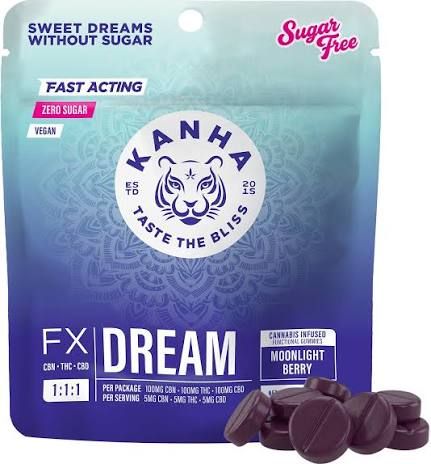 Dream Sugar Free Moonlight Berry 1:1:1 THC,CBN Kanha Dream Sugar Free Moonlight Berry 1:1:1 THC,CBN Kanha