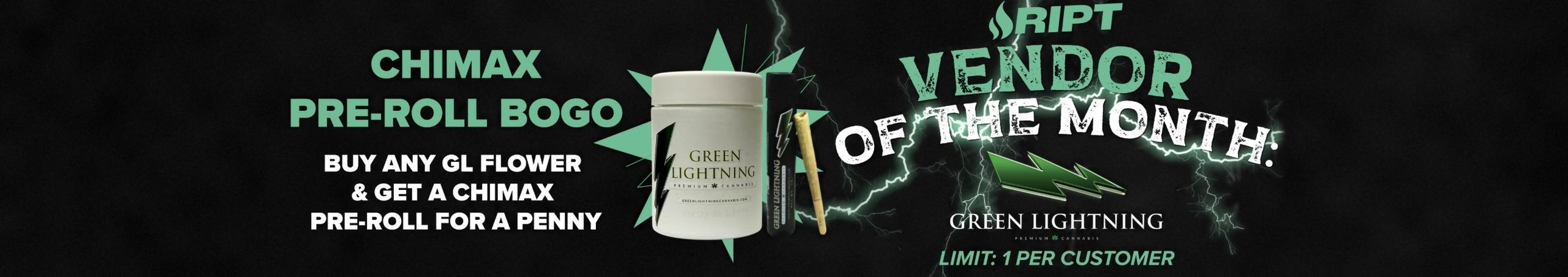 Cannabis Promo, Cannabis Sales, Cannabis Discounts, Cannabis on Sale, Green Lightning Vendor Of The Month