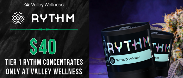 Cannabis Promo, Cannabis Sales, Cannabis Discounts, Cannabis on Sale, $40 Solventless Live Rosin 1g Rythm Concentrates!