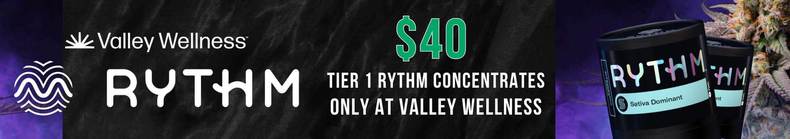 Cannabis Promo, Cannabis Sales, Cannabis Discounts, Cannabis on Sale, $40 Solventless Live Rosin 1g Rythm Concentrates!