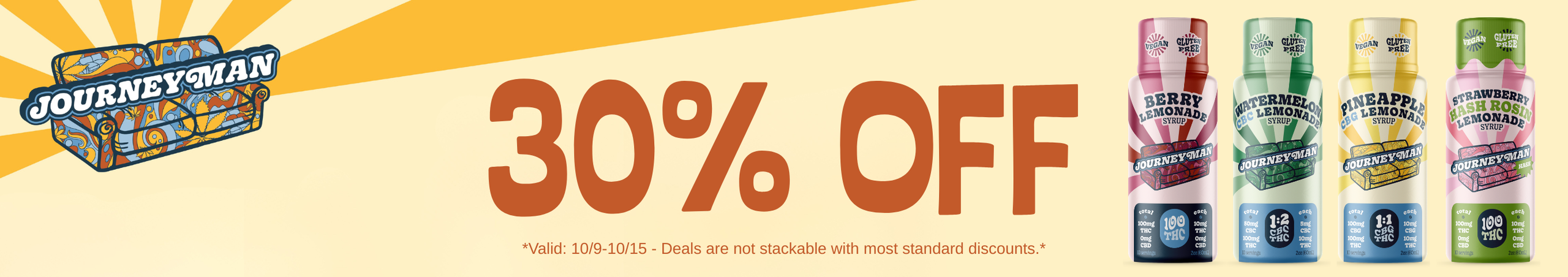 Cannabis Promo, Cannabis Sales, Cannabis Discounts, Cannabis on Sale, Journeyman 30% Off