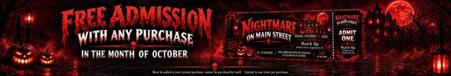 Cannabis Promo, Cannabis Sales, Cannabis Discounts, Cannabis on Sale, Nightmare On Main Street Ticket (FREE W/ PURCHASE)