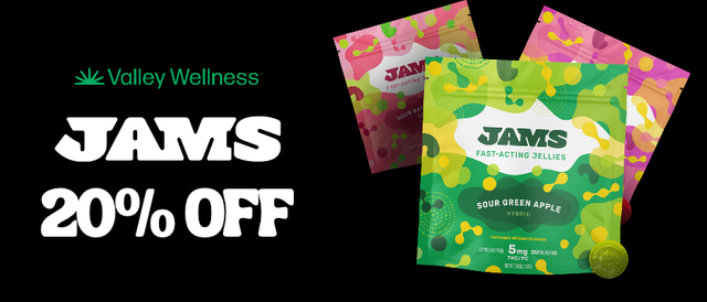 Cannabis Promo, Cannabis Sales, Cannabis Discounts, Cannabis on Sale, 20% Off JAMS!