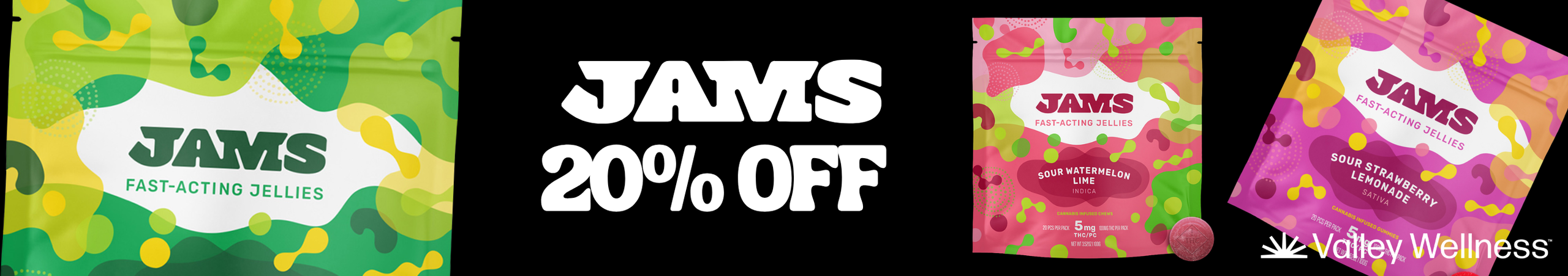 Cannabis Promo, Cannabis Sales, Cannabis Discounts, Cannabis on Sale, 20% Off JAMS!
