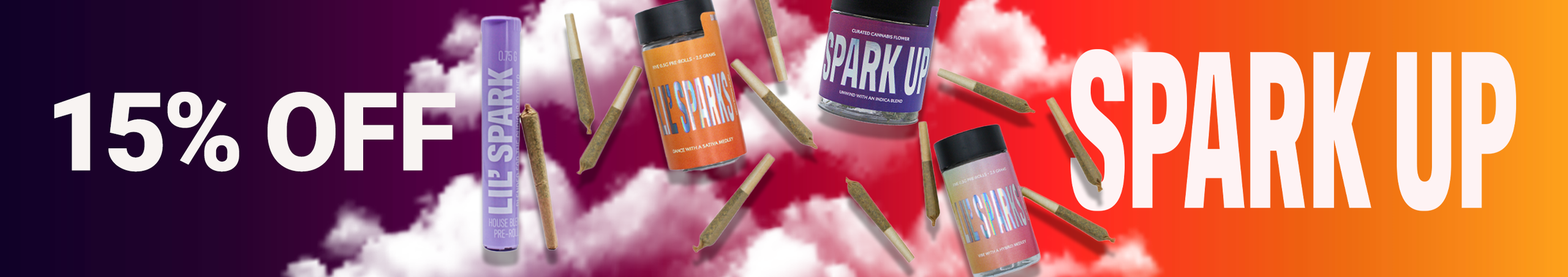 Cannabis Promo, Cannabis Sales, Cannabis Discounts, Cannabis on Sale, Spark Up Weekly 15%