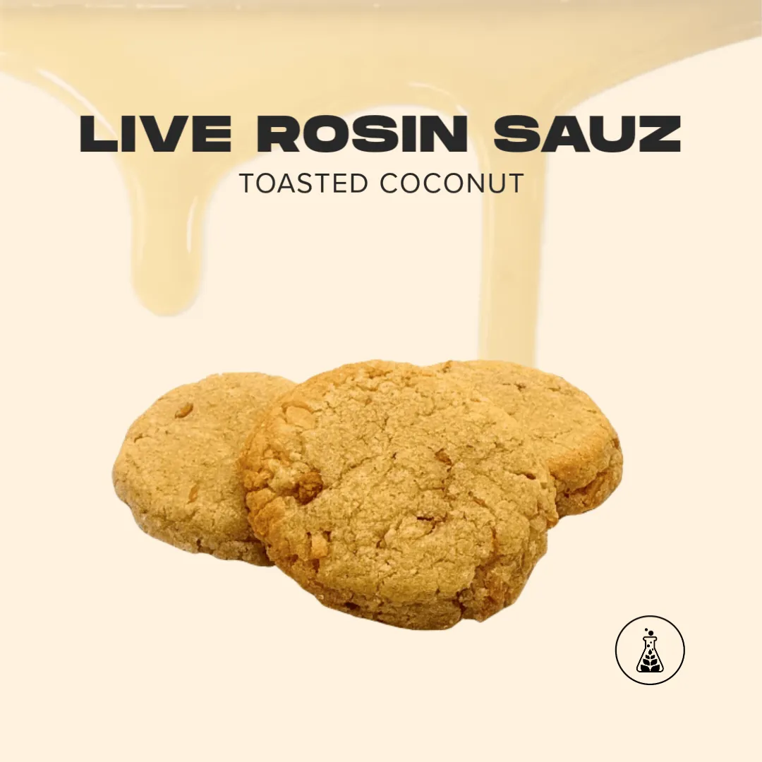 Live Rosin Sauz Toasted Coconut, as Sanctuary's menu shows it