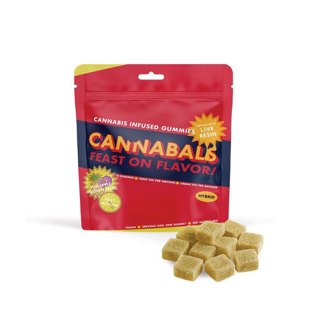 Pineapple Passionfruit 100mg Live Resin Gummies Cannabals