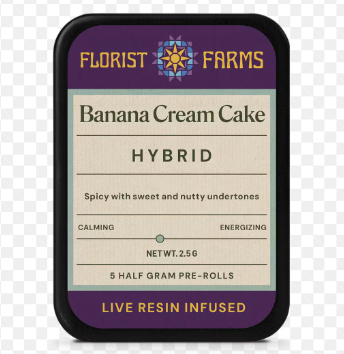 Banana Cream Cake | Live Resin Infused Minis | 0.5g each | 5pk Florist Farms