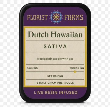 Dutch Hawaiian | Live Resin Infused Minis | 0.5g each | 5pk Florist Farms