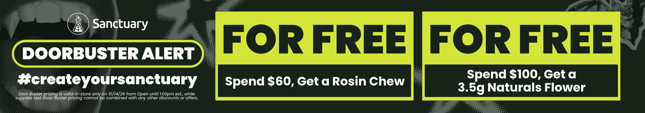 Cannabis Promo, Cannabis Sales, Cannabis Offers, Cannabis on Sale, Doorbuster