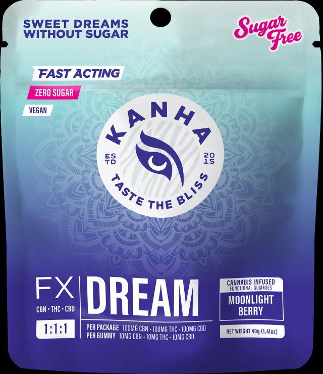 FX Dream | Sugar Free Moonlight Berry | 1:1:1 CBN : THC : CBD KANHA FX Dream | Sugar Free Moonlight Berry | 1:1:1 CBN : THC : CBD KANHA