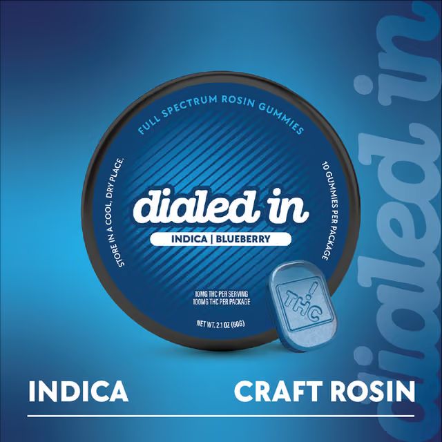 Blueberry Classic 10pk Solventless Rosin Gummies Dialed In Blueberry Classic 10pk Solventless Rosin Gummies Dialed In