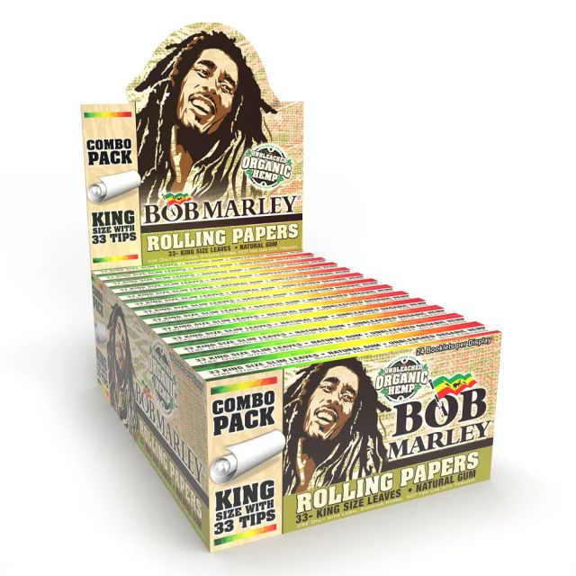Pure Hemp Kingsize Rolling Papers with Tips Bob Marley