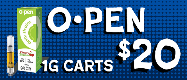 Cannabis Promo, Cannabis Sales, Cannabis Discounts, Cannabis on Sale, OPEN 1g carts — $20
