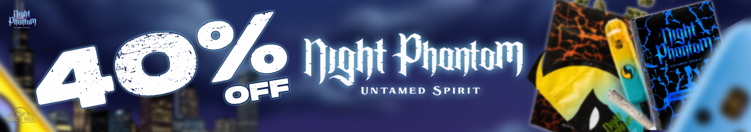 Cannabis Promo, Cannabis Sales, Cannabis Discounts, Cannabis on Sale, Night Phantom 40% Off