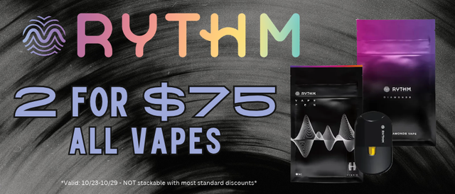 Cannabis Promo, Cannabis Sales, Cannabis Discounts, Cannabis on Sale, Rythm Vapes 2 for $75