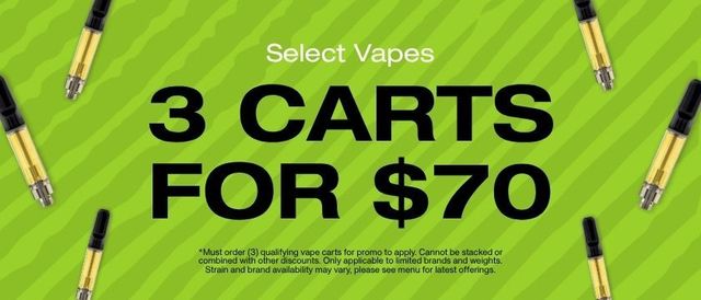 Cannabis Promo, Cannabis Sales, Cannabis Discounts, Cannabis on Sale, Mix N' Match Select Vapes: 3 for $70