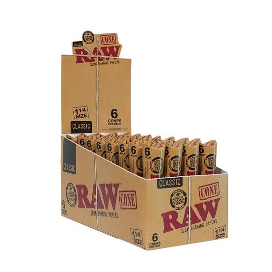 Raw Classic Cones 1 1/4 6 Pack Medusa