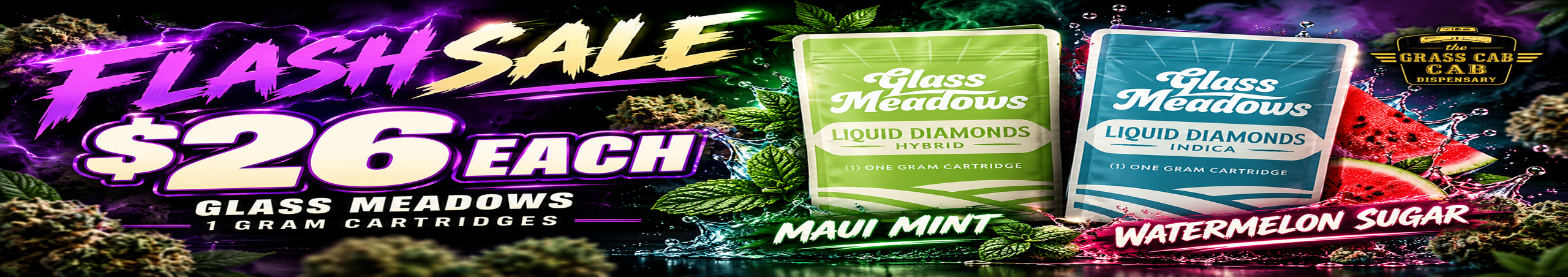 Cannabis Promo, Cannabis Sales, Cannabis Discounts, Cannabis on Sale, Glass Meadows