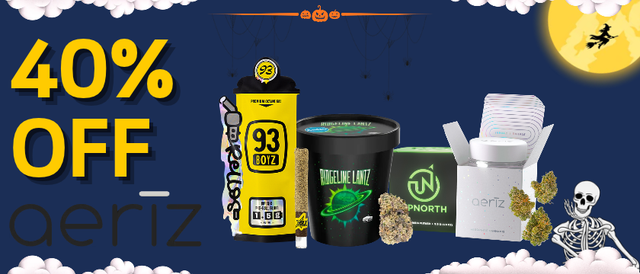 Cannabis Promo, Cannabis Sales, Cannabis Discounts, Cannabis on Sale, 40% Off Aeriz