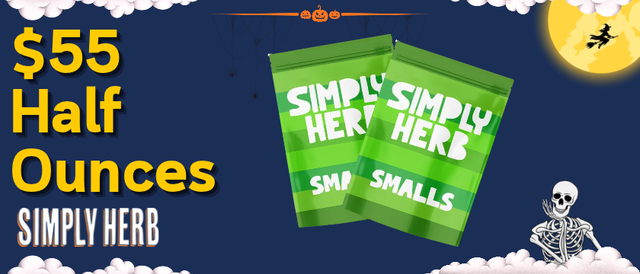 Cannabis Promo, Cannabis Sales, Cannabis Discounts, Cannabis on Sale, $55 Simply Herb Half Ounces