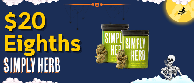 Cannabis Promo, Cannabis Sales, Cannabis Discounts, Cannabis on Sale, $20 Simply Herb Eighths