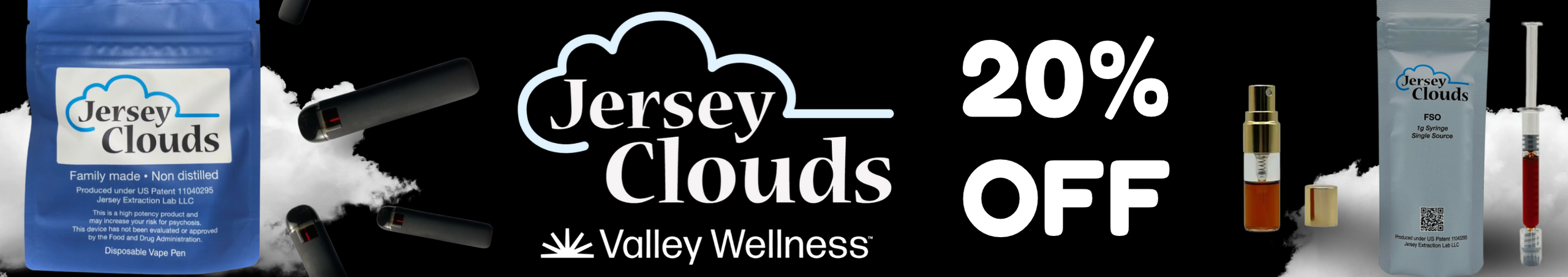 Cannabis Promo, Cannabis Sales, Cannabis Discounts, Cannabis on Sale, 20% Off Jersey Clouds!