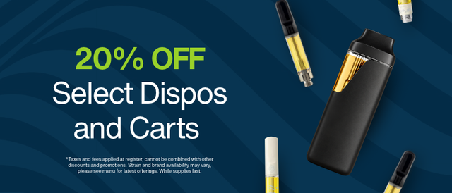 Cannabis Promo, Cannabis Sales, Cannabis Discounts, Cannabis on Sale, 20% Off Select Vapes