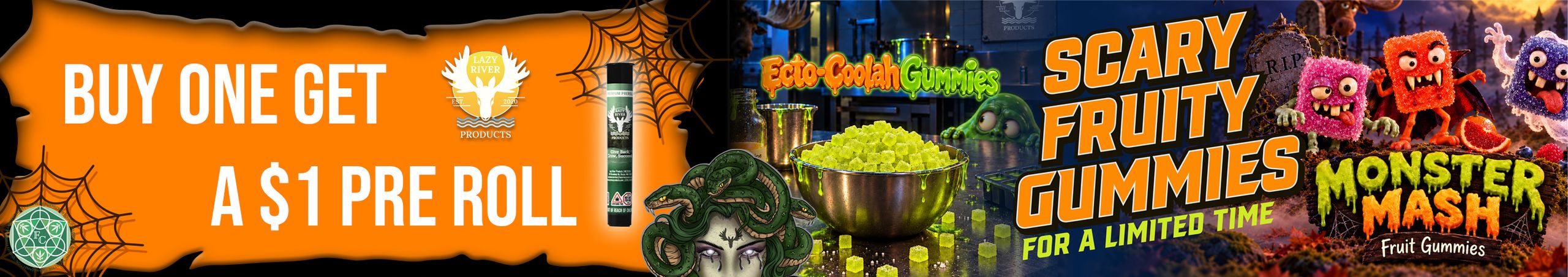 Cannabis Promo, Cannabis Sales, Cannabis Offers, Cannabis on Sale, Lazy River Halloween $1 Preroll